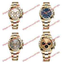 4 Color High Gabity's Men's Watch 2813 Relógio de pulso mecânico automático 116508 Gold Blue Silver Watches 40mm White Diamond Dial Dialless timer Gold Aço inoxidável