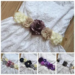 Accessori per capelli Glitter Paillettes Bowknot Cinture da donna Cucito a mano Perline Fiore Fascia Cintura premaman Decorazione abito fai da te Puntelli Pografia