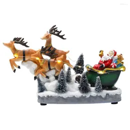 Juldekorationer LED Light Holiday Figur Santa's Sleigh and Reindeer Sortiment Decoration Car med Musical Cart Harts Crafts