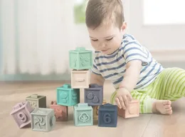 Bloco de brinquedos de brinquedos por atacado Bloco de brinquedos infantis Grupo de tijolos de alívio cognitivo cola macia bebê pode morder e ferver os brinquedos do bebê de 0 a 3 anos