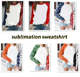 Sublimation Round Neck Sweatshirt Casual Long Sleeve Crewneck Sweatshirt Polyester Christmas Loose Pullover Tops Shirts for Adults Children Z11