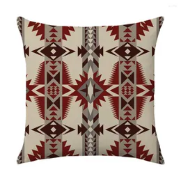 Cuscino Geometria etnica azteca Copertura Tappeto Design Decorazioni per la casa Fodera per divano Copriletto tribale nativo del sud-ovest 45x45 cm