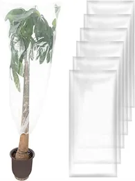 庭の供給冬の植物フィルムカバードローストリングプラスチックフリーズ保護透明な防水シェルターバッグ屋外植物低木
