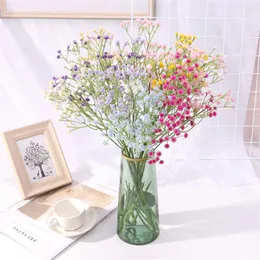 Decorative Flowers 63cm Plastic Gypsophila Artificial Babies Breath DIY Floral Bouquets Arrangement For Wedding Home Decoration