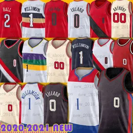 Damian 0 Lillard Zion 1 Williamson Jersey Lonzo 2 Ball Brandon Ingram Carmelo S Anthony Orleans Jerseys Men Basketball C.J. 3