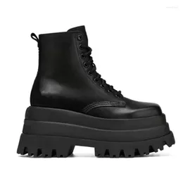 Stivali PRXDONG Scarpe da donna Ginocchio alta moda Punk Tacchi grossi Piattaforma Abito da festa Casual femminile Caviglia corta