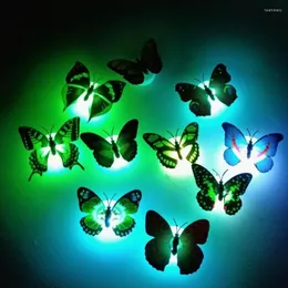 Night Lights Butterfly Light Colorful LED Decor Lamp Bedroom Atmosphere Christmas Party Cute Wall Decorations 5PCS