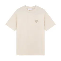 22ss Mens Designers Paris nova camiseta amis tom sobre tom amor bordado moda rua casual coringa gola redonda algodão mangas curtas para homens e mulheres amantes