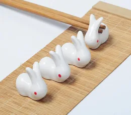 Super s￶ta kaniner form keramiska pinnar h￥llare servis hem dekoration hantverk ornament penna h￥llare