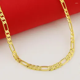 Chains Wholesale Vintage 70 CM Long Flat Small Square Link Chain Men/Women Jewelry Accessories 24K Gold Cover Necklace JP078