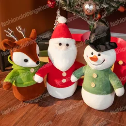 40cm Simpatico decoro natalizio Alce adorabile Pupazzo di neve Babbo Natale Giocattoli di peluche Cuscino morbido imbottito Regalo per albero di Natale per bambine