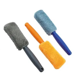 Portable Microfiber Tire Rim Brush Car Wheel Cleaner Cleaning Tool with Plastic Handle RRC194