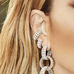 Rücken Ohrringe OIMG Koreanische Kristall Perle Clip Für Frauen Zirkon Earing Ohne Loch Schmuck Gefälschte Einzelne Ohr Knochen