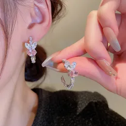 Dangle Chandelier Nouvelle Arrivée Classique Géométrique Zircon Lapin Oreille En Forme De C Boucles D'oreilles pour Les Femmes Élégantes Mode Doux Bijoux Cadeaux