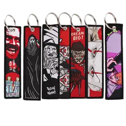 Keychains Lanyards Halloween Horror Movie New Embroidery Key Fobs Tag For Motorcycles Cars Backpack Chaveiro Keychain Fashion Ring G Smtvr