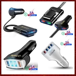 CC146 4 USB QC 3.0 Autoladegerät Quick Charge 3.0 Telefon Auto Schnellladegerät vorne und hinten Adapter Auto Tragbares Ladegerät Stecker für iPhone