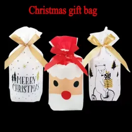DHLクリスマスギフトラップバッグクッキーバッグクリスマスプレゼントサンタキャンディーパッケージデコレーションの年プレゼント