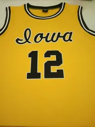 Stitched #12 Ronnie Lester Iowa Hawkeyes Basketball Jersey Custom Any Name Number Jersey