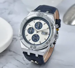 Relógio de luxo maurice lacroix multifuncional cronógrafo superior couro à prova dwaterproof água relógio masculino semana falsa verdadeiro calendário quartzo