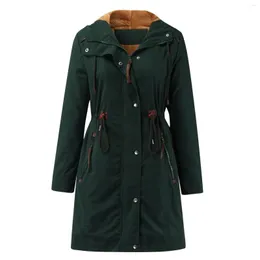 여성 트렌치 코트 키 큰 바람 여성 버튼 코트 양털 따뜻한 바람막이 자켓 캐주얼 긴 슬리브와 바람 방전