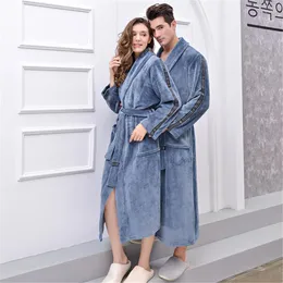 Women's Sleepwear Hooded Couple Nightgown Flannel Pajamas Thicker Longer Men's And Women's Bathrobes Sexy High Qualit Robe