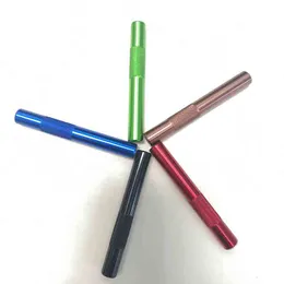 Latest Colorful Cigarette Shaped Metal Pipe Hitters Bat Tube Hand Tobacco Smoking Cigar Pipes Tube Holder Tools 70mm Length Snuff Snorter