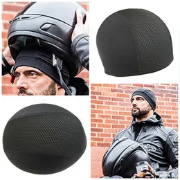 Capacetes de ciclismo Acessórios para motocicletas Capacetes Capinho interno Black Chapéu fresco de respiração seca Wicking Racing Beanie Cap for Men Motorcycs capacete L221014