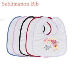 Sublimation Bibs Blank for Home Textile Baby Poli￩ster Bib Transfer￪ncia de calor Collar absorve leite unissex Burp pano BBC147