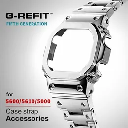 Watch Bands Grefit DW5600 5610 G5600E 5600 Fetta di metallo in acciaio inossidabile Canccata di guardia GWB5600 Wtachcase Accessori WithTools 221027
