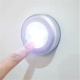 Night Lights LED Touch Control Light Mini Round Lamp Under Cabinet Staircase Closet Push Stick On Kitchen Bedroom Automobile Home