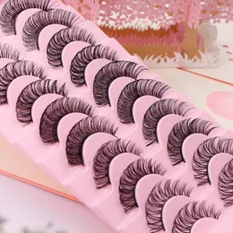 Pesta￱as postizas 10 pares 3D Mink Las pesta￱as Natural DD Curl Long Eyelash Dram￡tico Suministros de Extensi￳n de Maquillaje Falso Faux CILS Al por mayor