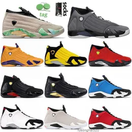 2023 Top Quality Jumpman 14 14s Mens Basketball Shoes Size 13 Fortune Light Graphite University Red Black Yellow Last Shot Desert Sand Sports Air JERDON