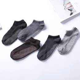 Sportstrumpor 1Pair Men's Cotton Non-Slip Yoga Floor Pilates Antiskid Breatble Fitness Home Anti-Slip Sock