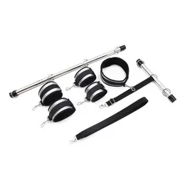 Beauty Items Adults Games Restraints Shackles Spreader Bar Bondage Set With Handcuffs Ankle Cuffs Collar For Bdsm Fantasy Fetish Role Play