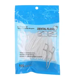 100st Dental Floss Flosser Picks Toothpicks Teeth Stick Tooth Cleaning Interdental Dentals Floss Pick Oral Hygiene Care