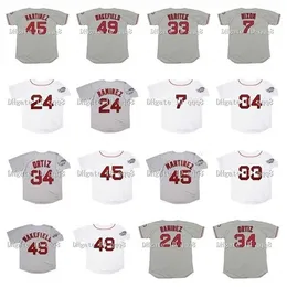 Proword Air01 2004 Retro Manny Ramirez Jersey David 34 Ortiz 7 Trot Nixon 45 Pedro Martinez 33 Jason Varitek 49 Tim Wakefield 33 Jason Varitek Grey White