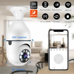 Wi -Fi E27 Bulb Supillance Video Camera Полный цвет 1080p Wireless 360 rotate 4x цифровой Zoom Video Security Cam Night Vision Автоматическое отслеживание человека