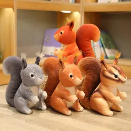 25cm Kawaii Squirrel Plush Toys Simula￧￣o Multicolor Dolls Animais Brinquedos Decorativos de Casa Squirrel de Esquilas Para Crian￧as