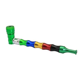 Smoking Pipes New Type of Six Coloured Spliced Pipe with Cover Long Pipe Metal Small Tobacco