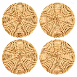 Tischsets, 4 Stück, Rattan-Untersetzer für Geschirr, isolierte Pads, langlebiger Topflappen, hitzebeständig, für die Küche