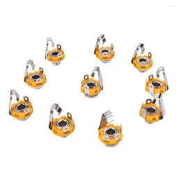 Lighting Accessories 10Pcs Wholesale Nickel 6.35mm 1/4 Inch Mono TS Panel Chassis Mount Jack Audio Female Connector Solder