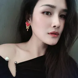 Dangle Chandelier Sexy Red Love Heart Earrings for Women Personality 2022 New Fashion Jewelry Pendientes