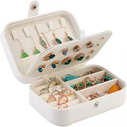 PU Leather Jewelry Box Portable Travel Jewelry Organizer Display Storage Case Double Layer Holder Rings Earrings Necklace Packagin230O