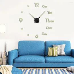 Wall Clocks Modern Design Clock 3D DIY Luminous Sticker Quartz Fashion Watches Acrylic Living Room Home Decor Horloge