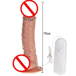 Articoli di bellezza Pene realistico con ventosa Giocattoli sexy per donne Simulazione Dildo vibrante per adulti Grande vibratore femminile in silicone morbido