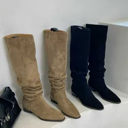 Zimowe buty gromadzą plisowane buty zachodnie kowboj środkowy na obcasie grube rurka rycerz długi cienki w letnim buty dla kobiet 220923
