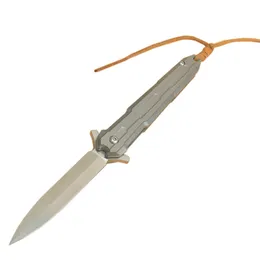 Новый R1028 Flipper складной нож D2 Satin Spear Point Blade Tc4 Tic4 Titanium сплав ручка с открытой карманной папкой EDC.