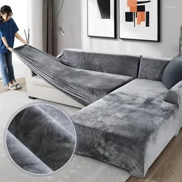 Pokrywa krzesełka aksamitna pluszowa sofa do salonu L W kształcie L Elastic Slipcover Sekcja odcinka z SF1001