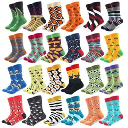 Men's Socks 10 PairsLot Funny Colorful Combed Cotton Happy Multi Pattern Animal Stripe Cartoon Dot Novelty Skateboard Art 221027