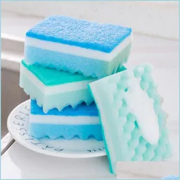 Sponges Scouring Pads Household Kitchen Cleaning Dishwashing Spong Mop Dish Brush Pot Thick Scouring Pad Strong Decontamination 22 Dh8Yr